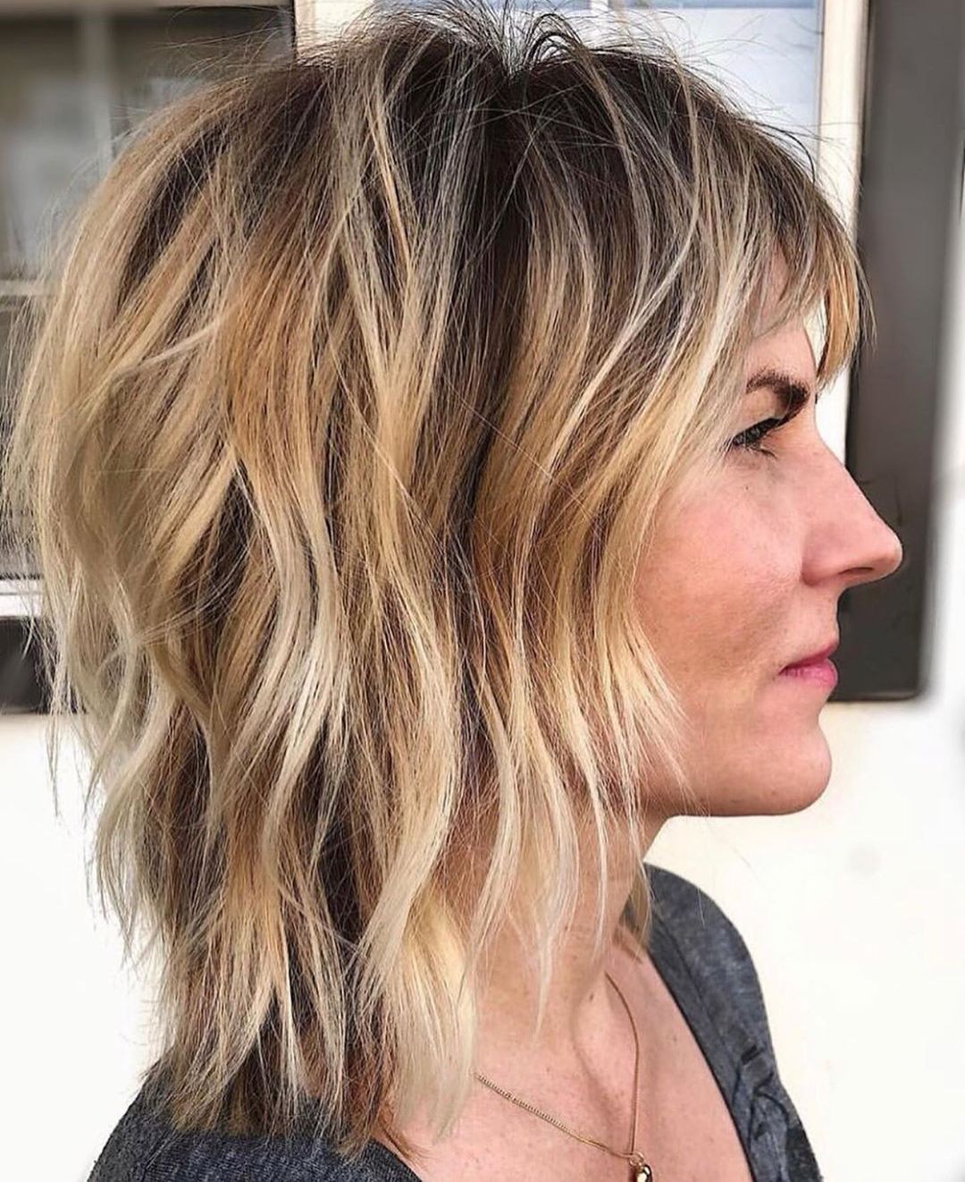 Chin Shag Bob With Ash Blonde Balayage — Balayage Short Hair