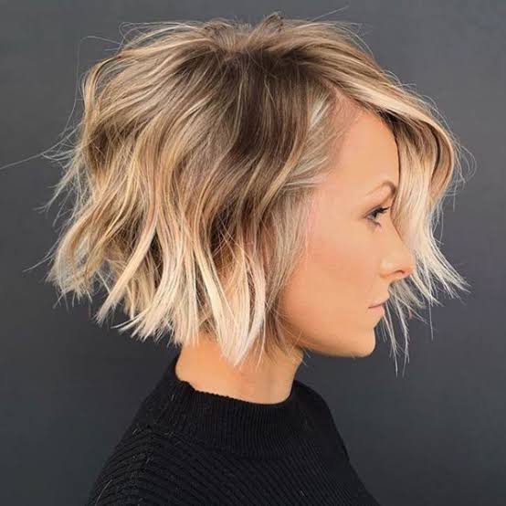 Short Textured Bob With Blonde Balayage — Balayage Short Hair