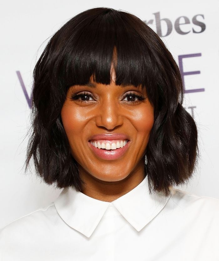Sleek Chin Bob With Blunt Bangs — Bangs for Fine Hair