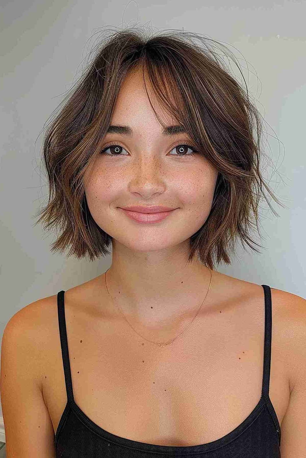 Layered Chin Bob With Wispy Bangs — Bangs for Fine Hair