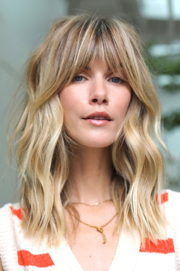 Ash Blonde Shag With Bardot Bangs