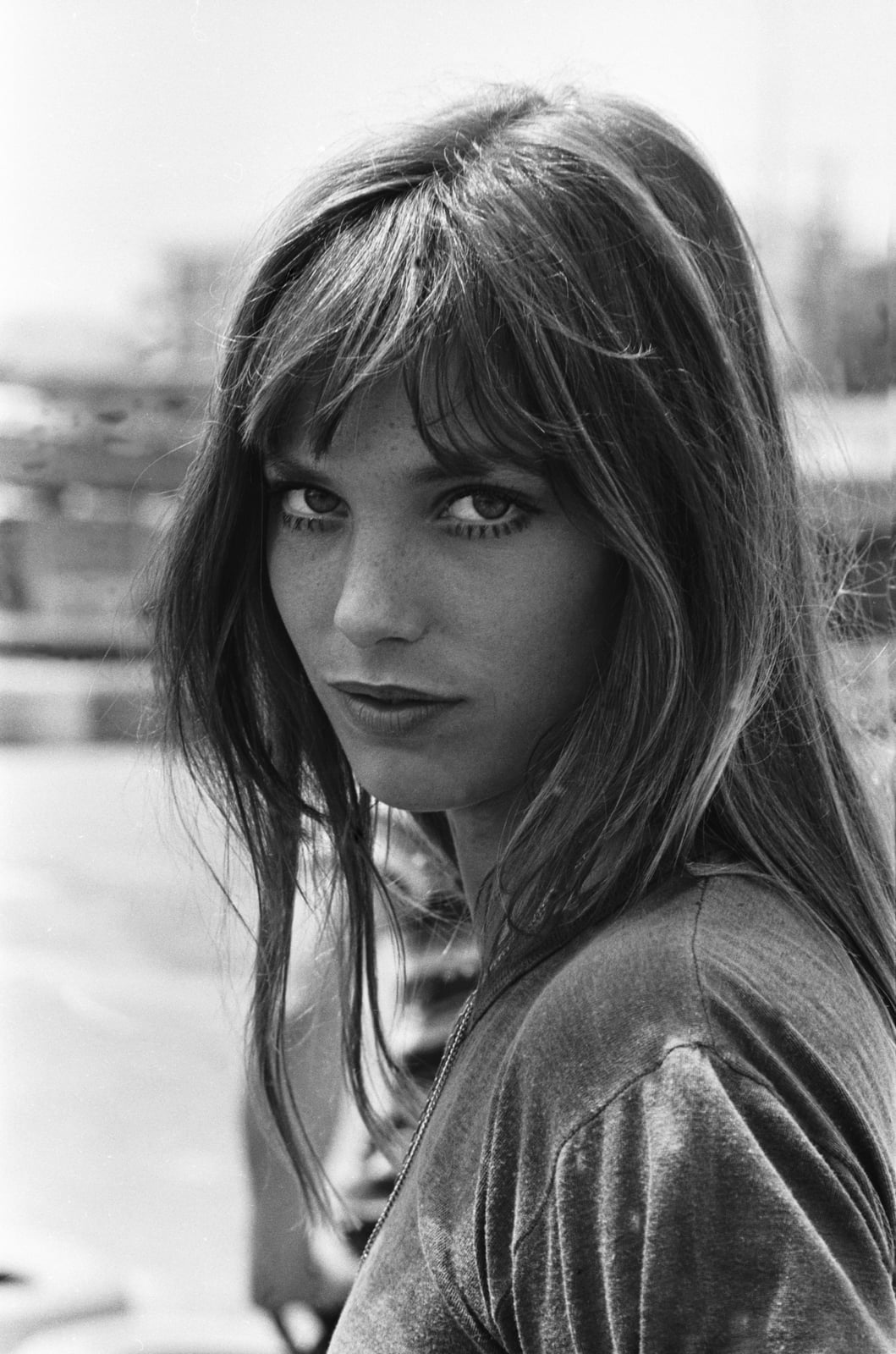 Dark Brown Bardot Bangs With Natural Waves