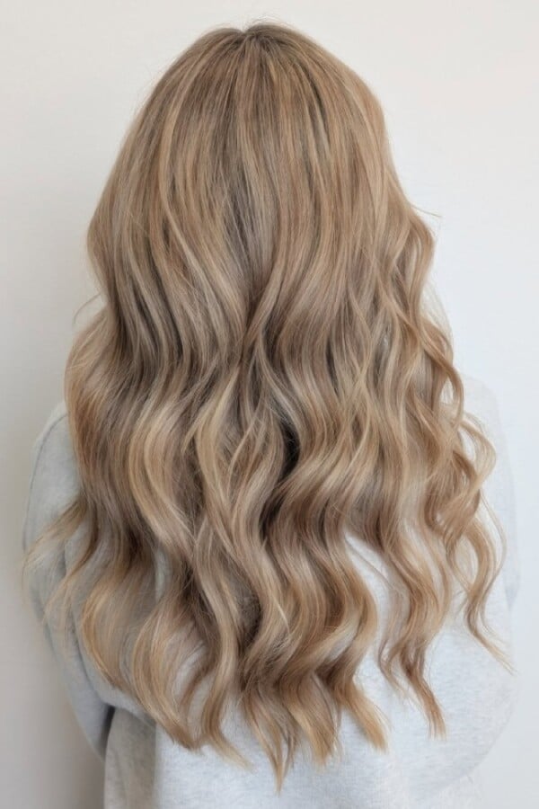 Champagne Beige Blonde With Subtle Highlights Champagne Beige Blonde With Subtle Highlights