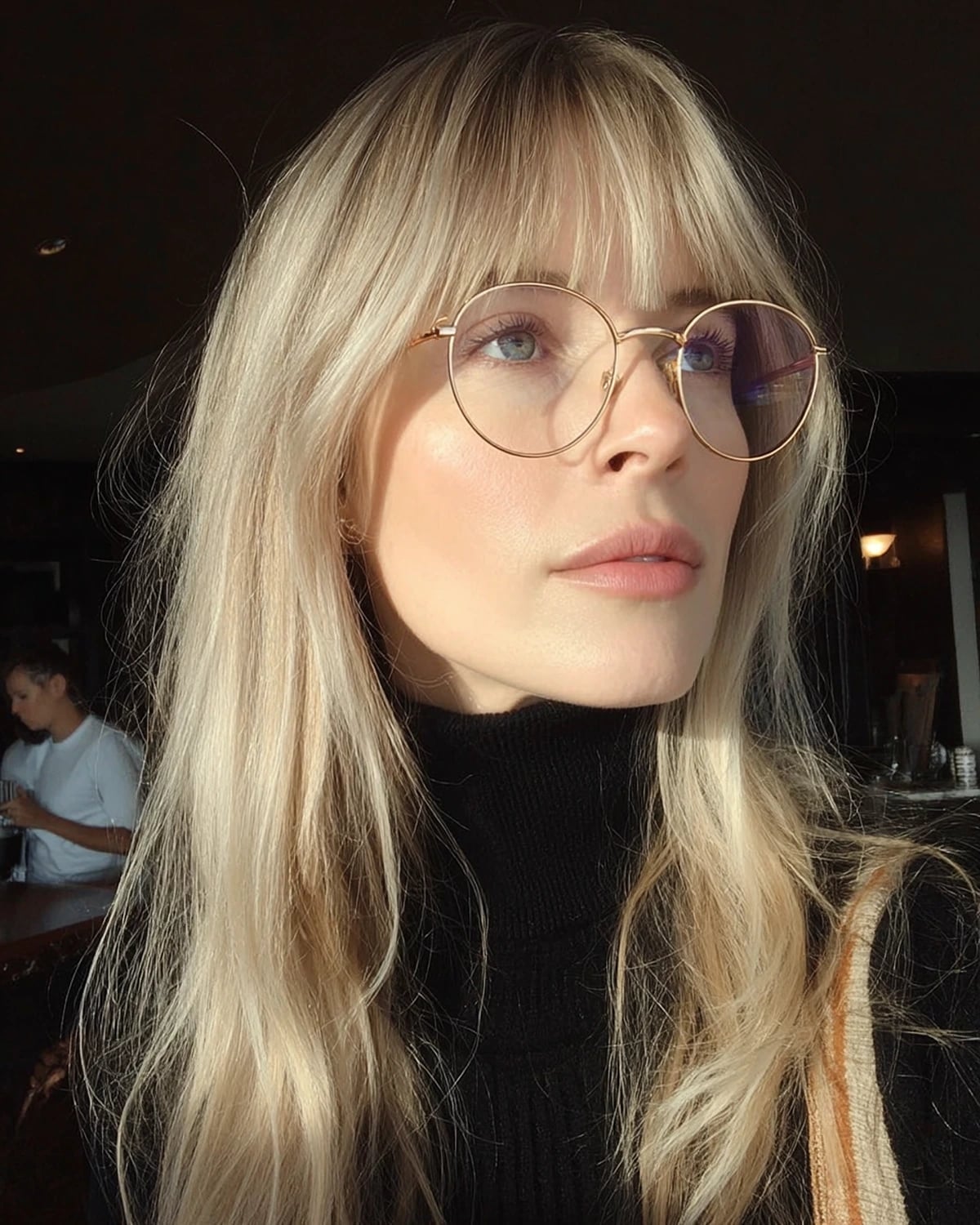 Collarbone Layers With Feathered Birkin Bangs Collarbone Layers With Feathered Birkin Bangs
