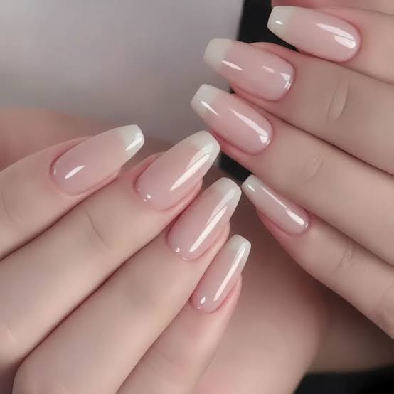 Classic French Glossy Long Coffin Nails — Birthday Nails Coffin