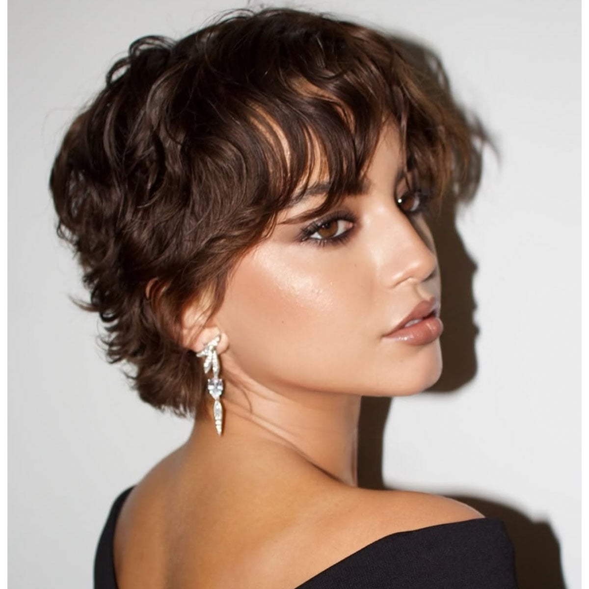 Textured Dark Brown Bixie With Tousled Waves — Bixie Haircut