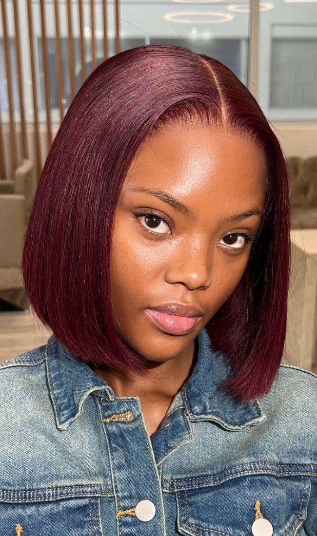 Sleek Chin Length Bob Sleek Chin Length Bob — Black Cherry Hair