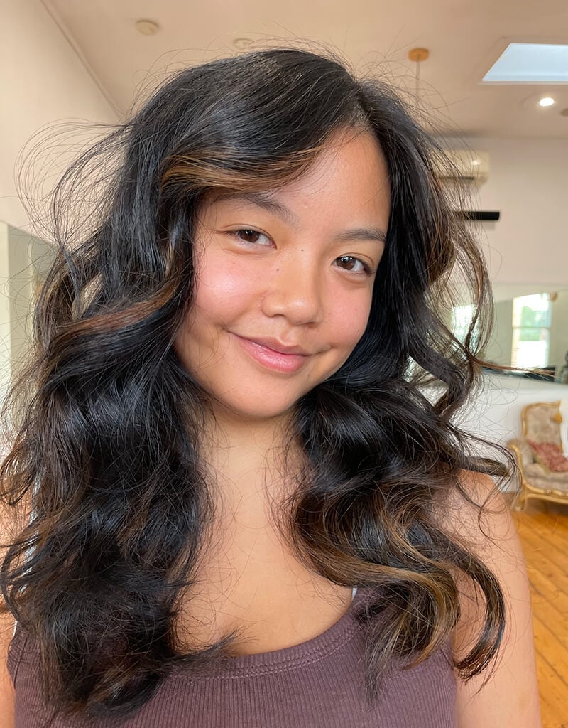 Mid-Back Black With Seamless Brown Balayage Mid-Back Black With Seamless Brown Balayage — Black Hair Balayage