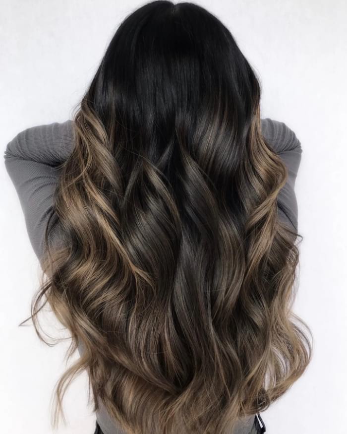 Mid-Back Black Base With Subtle Dark Brown Balayage Mid-Back Black Base With Subtle Dark Brown Balayage — Black Hair Balayage