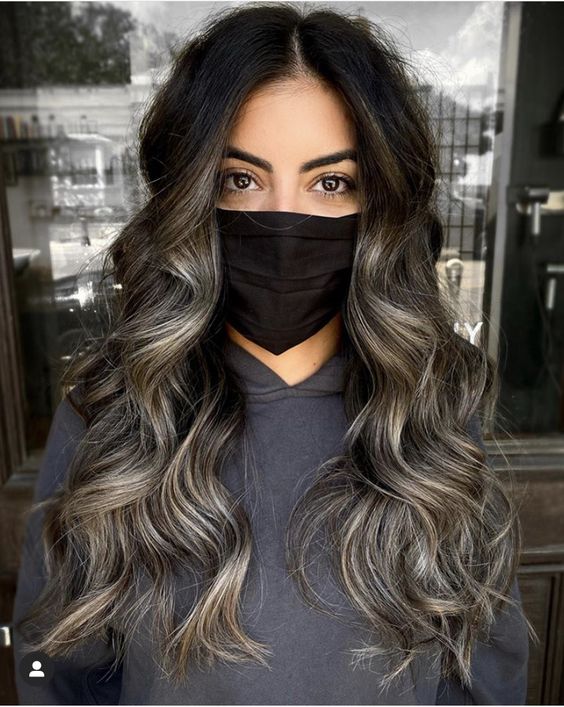 Mid-Back Black With Rich Dark Brown Balayage Blend Mid-Back Black With Rich Dark Brown Balayage Blend — Black Hair Balayage