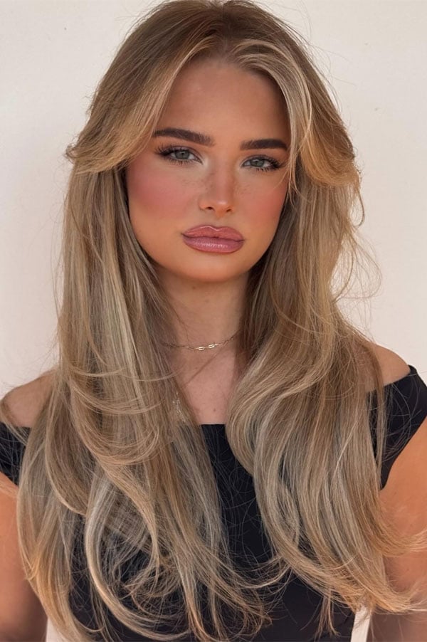 Mid-Back Dimensional Blonde With Face Framing — Blonde Hair Colors