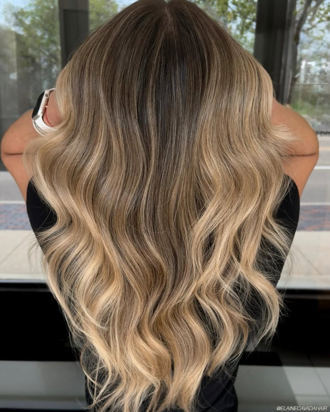 Mid-Back Dimensional Blonde With Dark Roots — Blonde Hair Colors