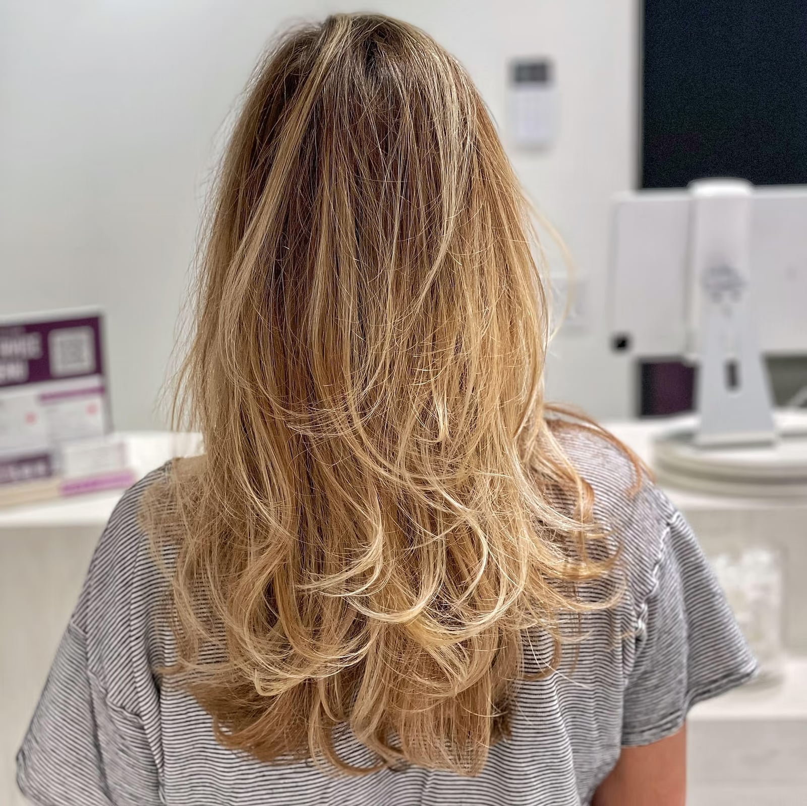 Mid-Back Dirty Blonde With Layered Highlights — Blonde Hair Colors
