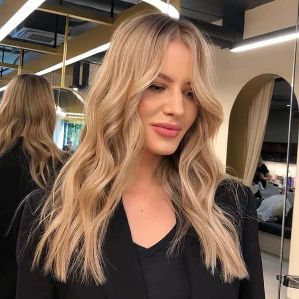 Shoulder Strawberry Blonde With Balayage — Blonde Hair Colors