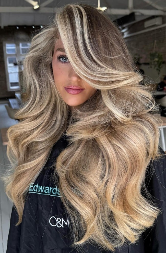 Multi-Dimensional Honey Beige Blonde with Face-Framing Highlights