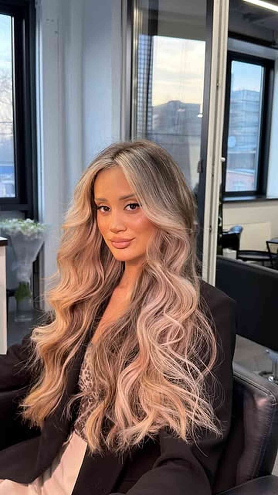 Mid-Back Beige Blonde With Subtle Highlights, Curtain Bangs — Blonde Highlights