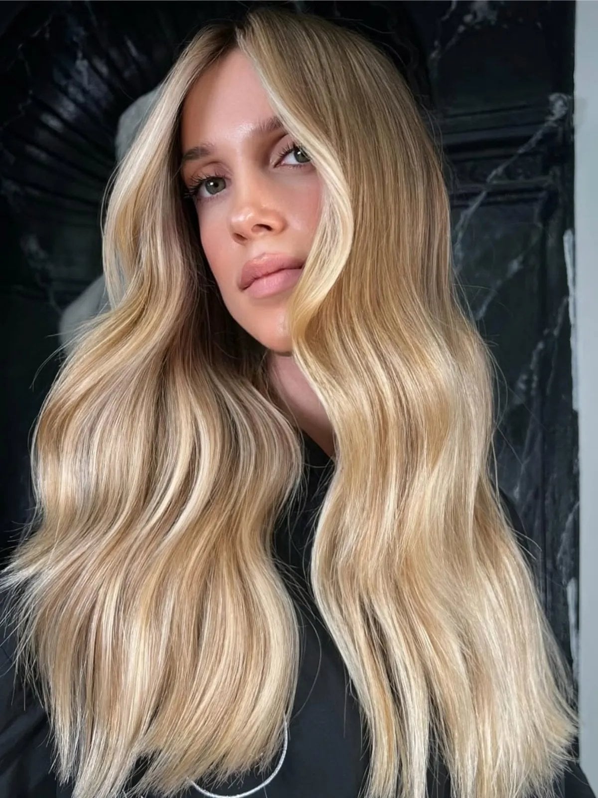 Mid-Back Light Blonde With Bright Highlights Mid-Back Light Blonde With Bright Highlights — Blonde with Highlights Hair