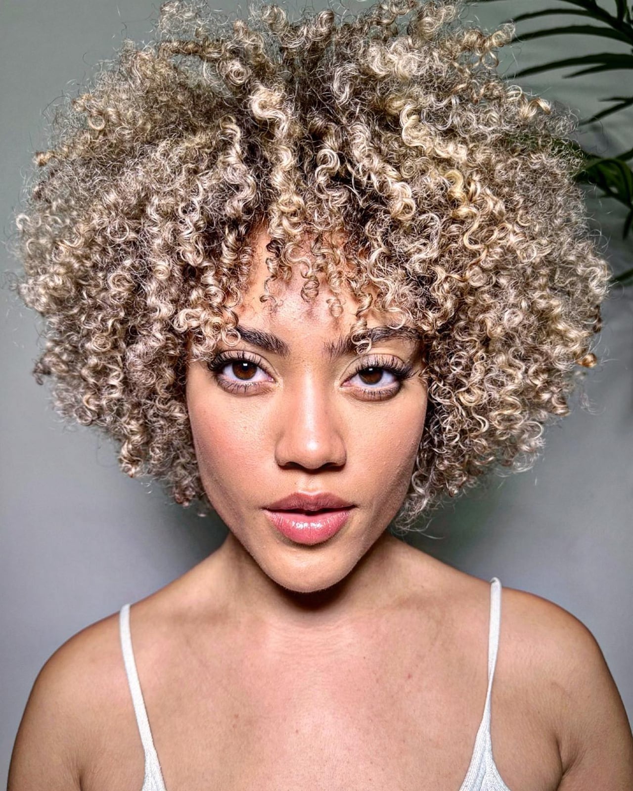 Short Bob Ash Blonde With Curly Highlights Short Bob Ash Blonde With Curly Highlights — Blonde with Highlights Hair