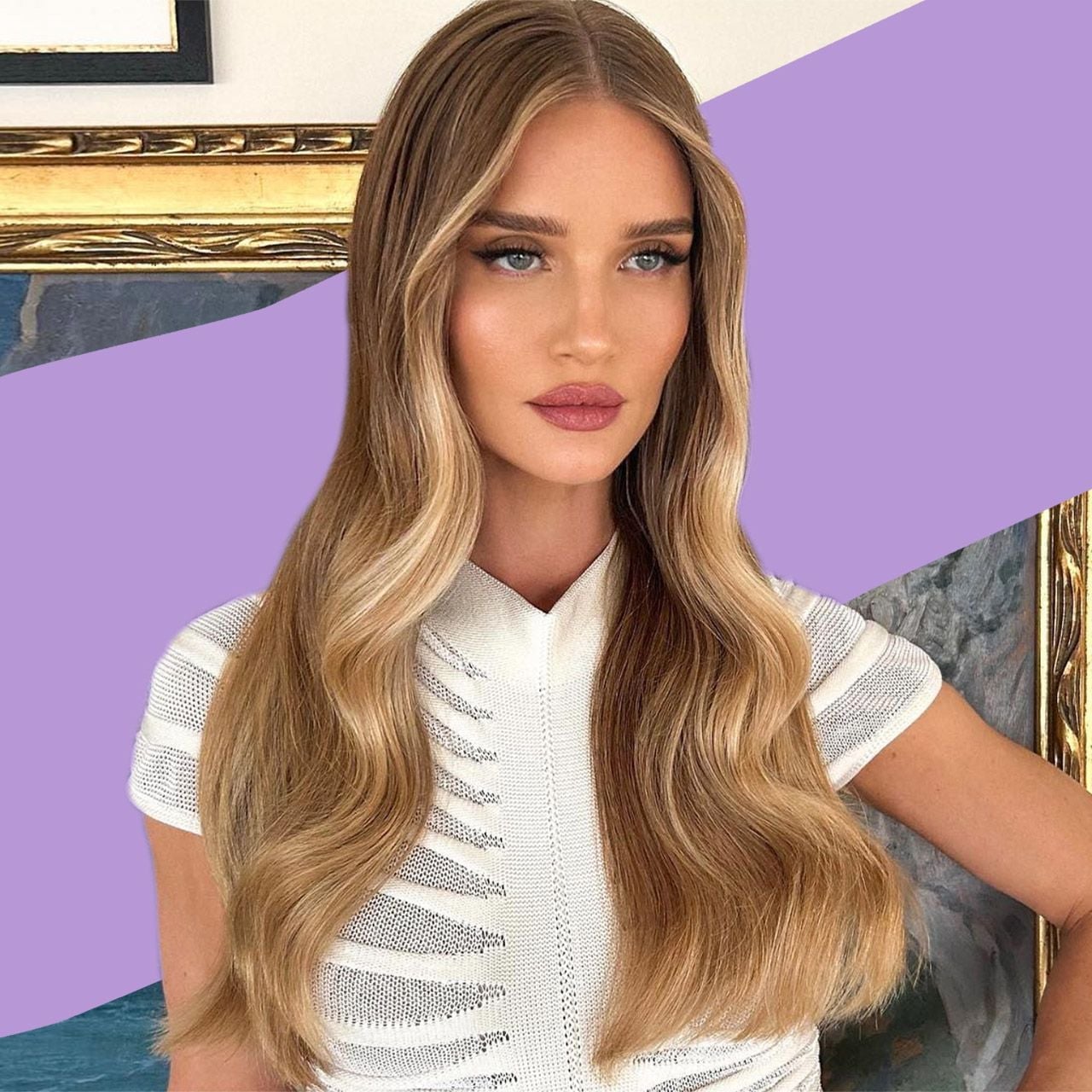 Mid-Back Honey Blonde With Curtain Bangs Mid-Back Honey Blonde With Curtain Bangs — Blonde with Highlights Hair