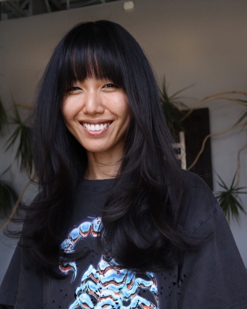 Shoulder Length Layers With Blunt Bangs Shoulder Length Layers With Blunt Bangs