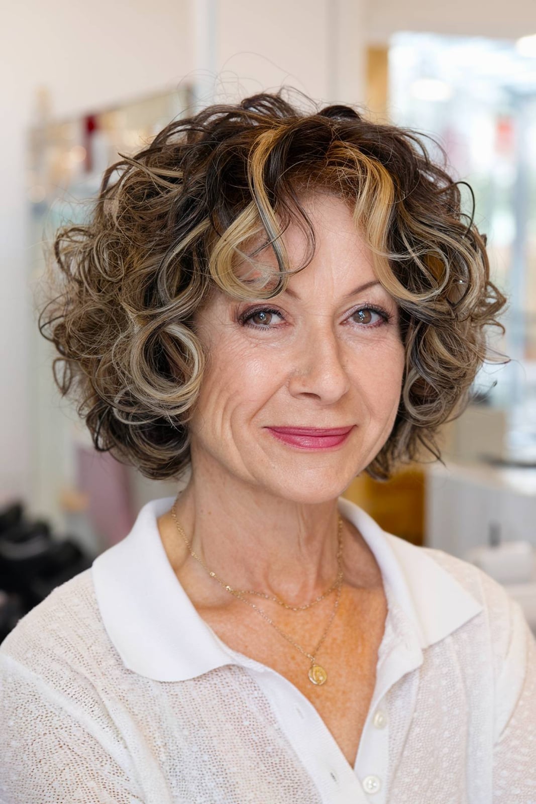 Collarbone Bob With Side Swept Bangs And Highlights Collarbone Bob With Side Swept Bangs And Highlights — Bob for Curly Hair