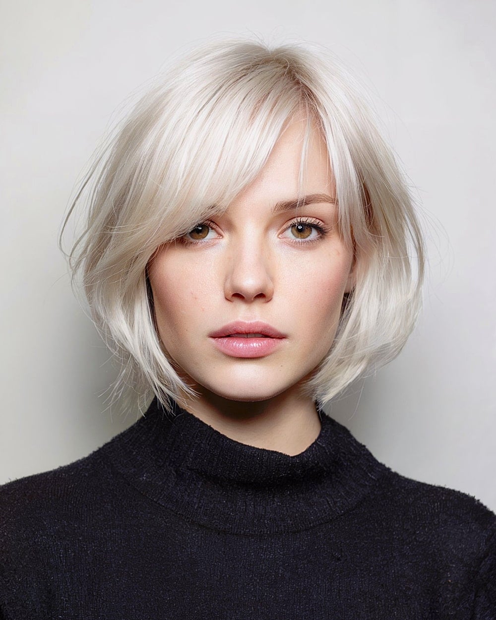 Asymmetrical Bob Platinum Blonde — Bob for Fine Hair