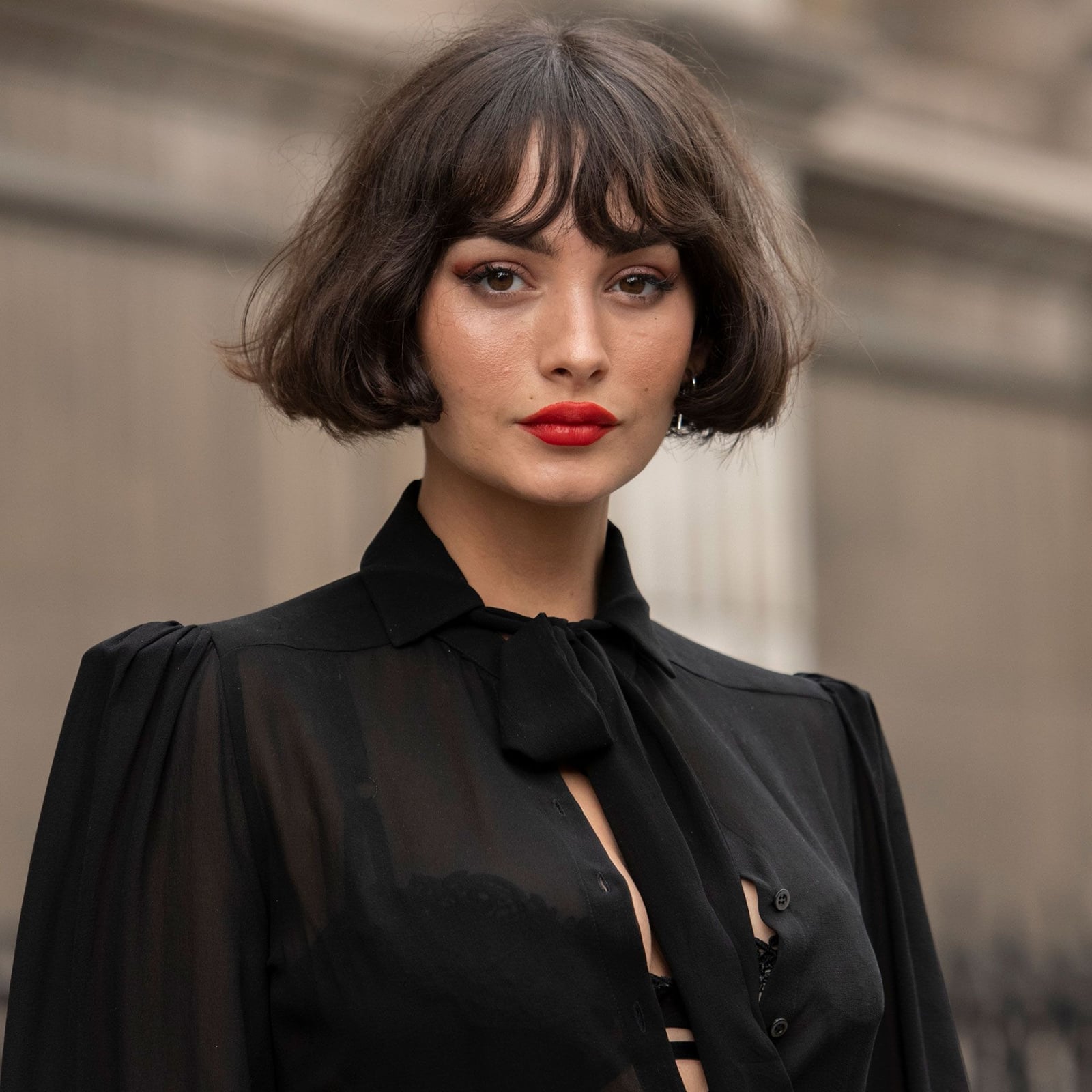 Chin Length Blunt Bob Full Fringe — Bob for Fine Hair