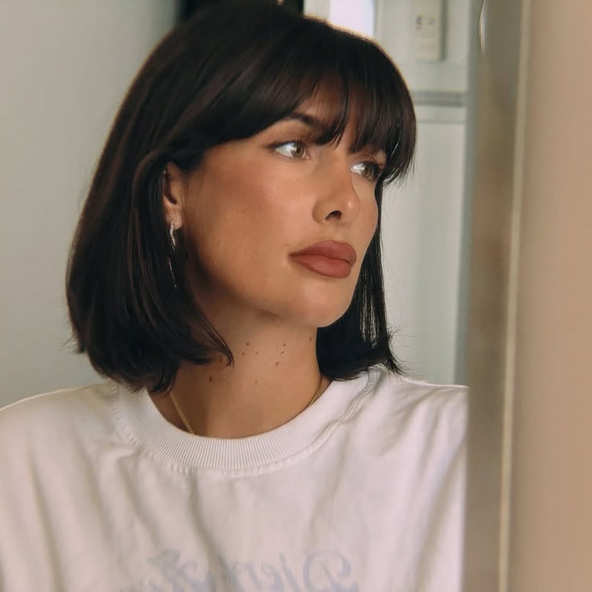 Dark Brown Bob Air Dried Texture — Bob for Fine Hair