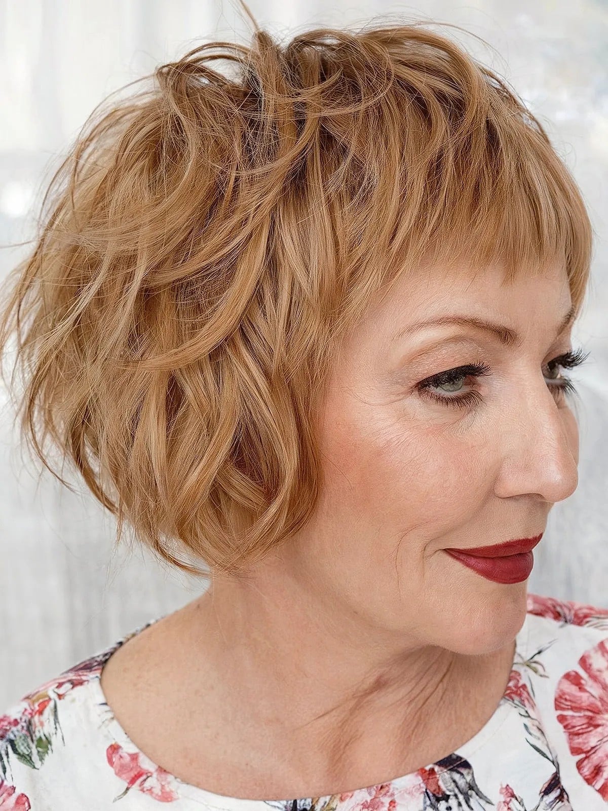 Chin Bob With Face Framing Curtain Bangs Chin Bob With Face Framing Curtain Bangs — Bob for Women Over 60