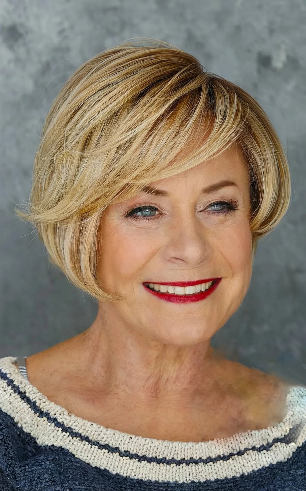 Textured Chin Bob With Natural Waves Textured Chin Bob With Natural Waves — Bob for Women Over 60