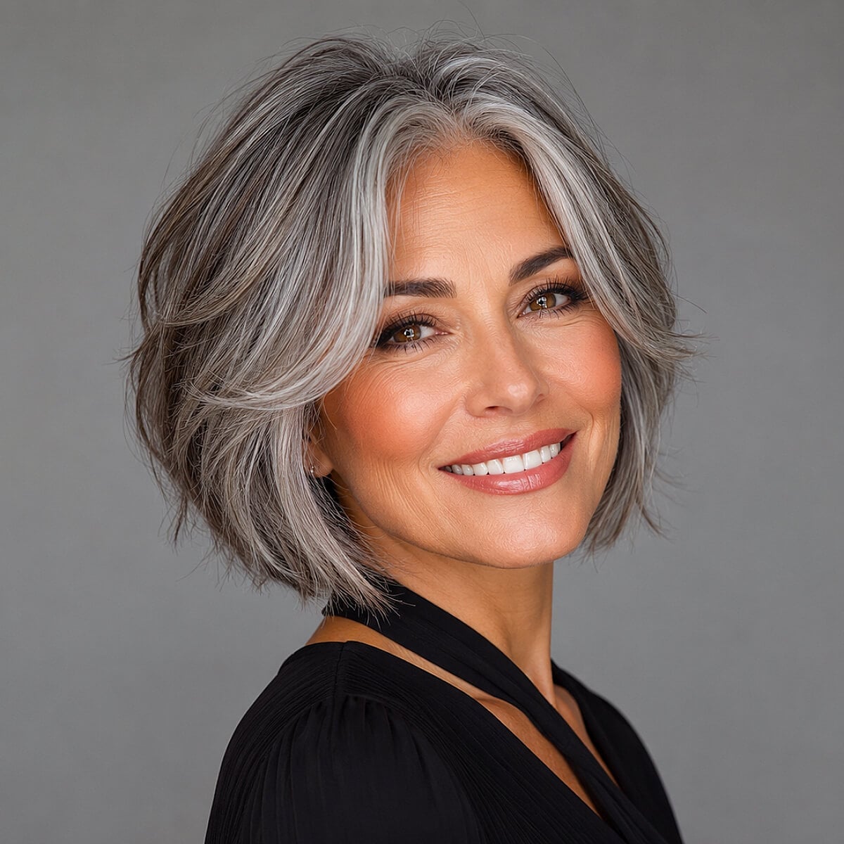 Women Over 50 Are Loving Short Bobs with Curtain Bangs and Honestly It Is Easy to See Why