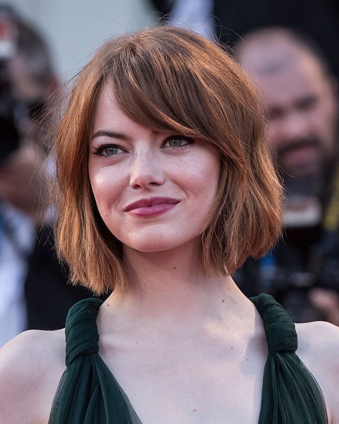 Copper Red Bob With Side Swept Bangs — Bob Haircuts