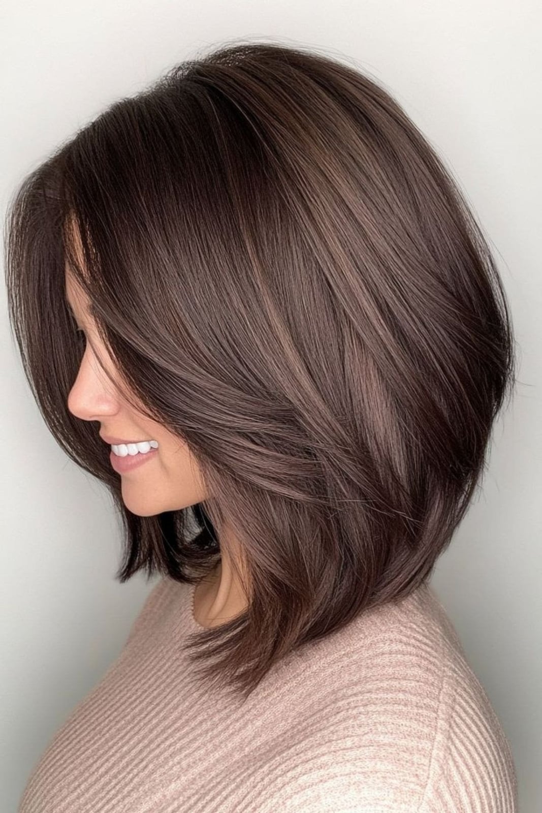 Angled Collarbone Bob With Curtain Bangs — Bob Haircuts