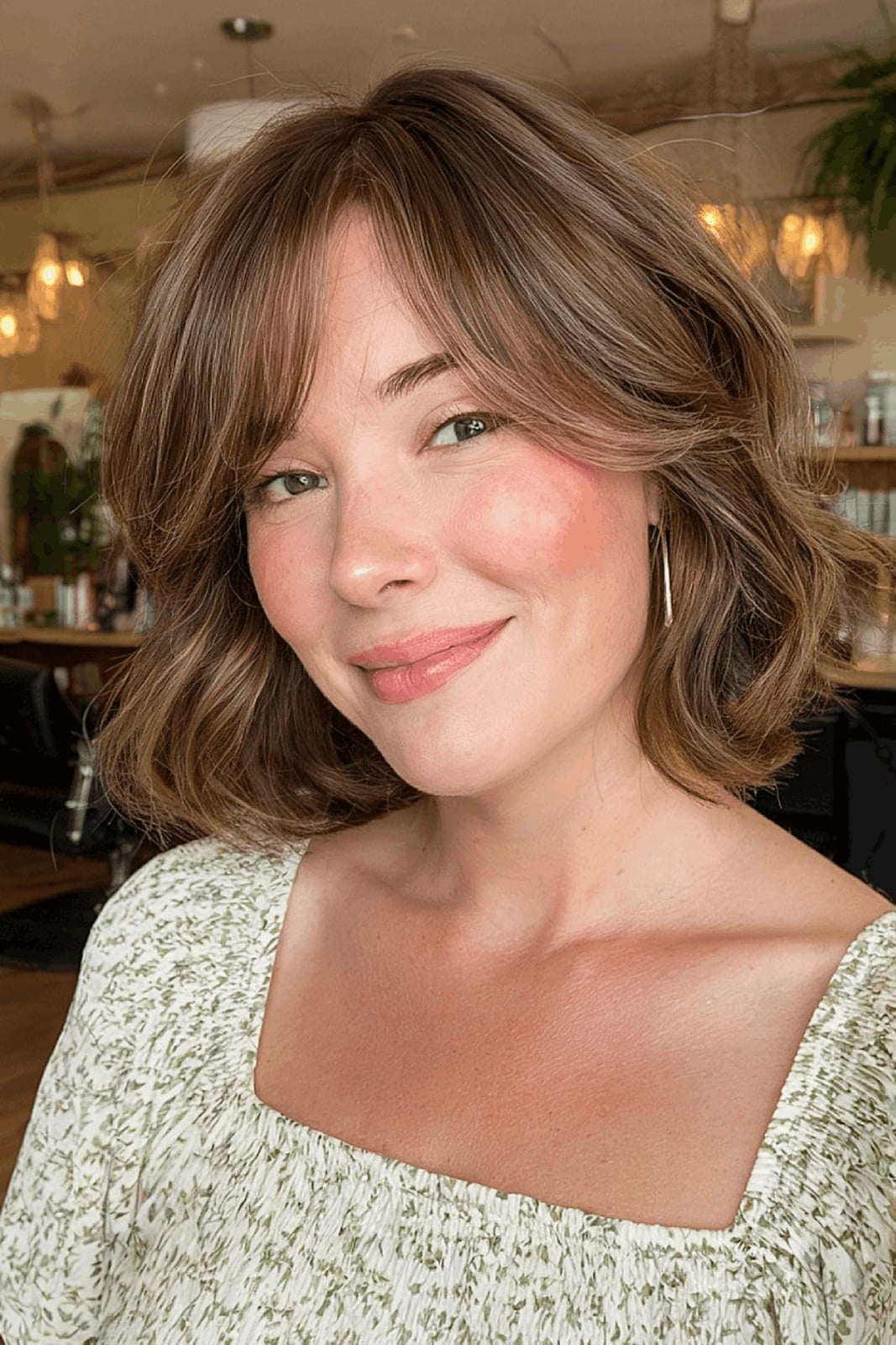 Chin Length Bob With Face-Framing Layers — Bob with Curtain Bangs