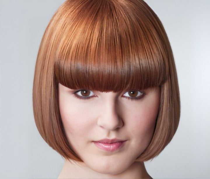 Copper Brown Box Bob With Fringe Copper Brown Box Bob With Fringe