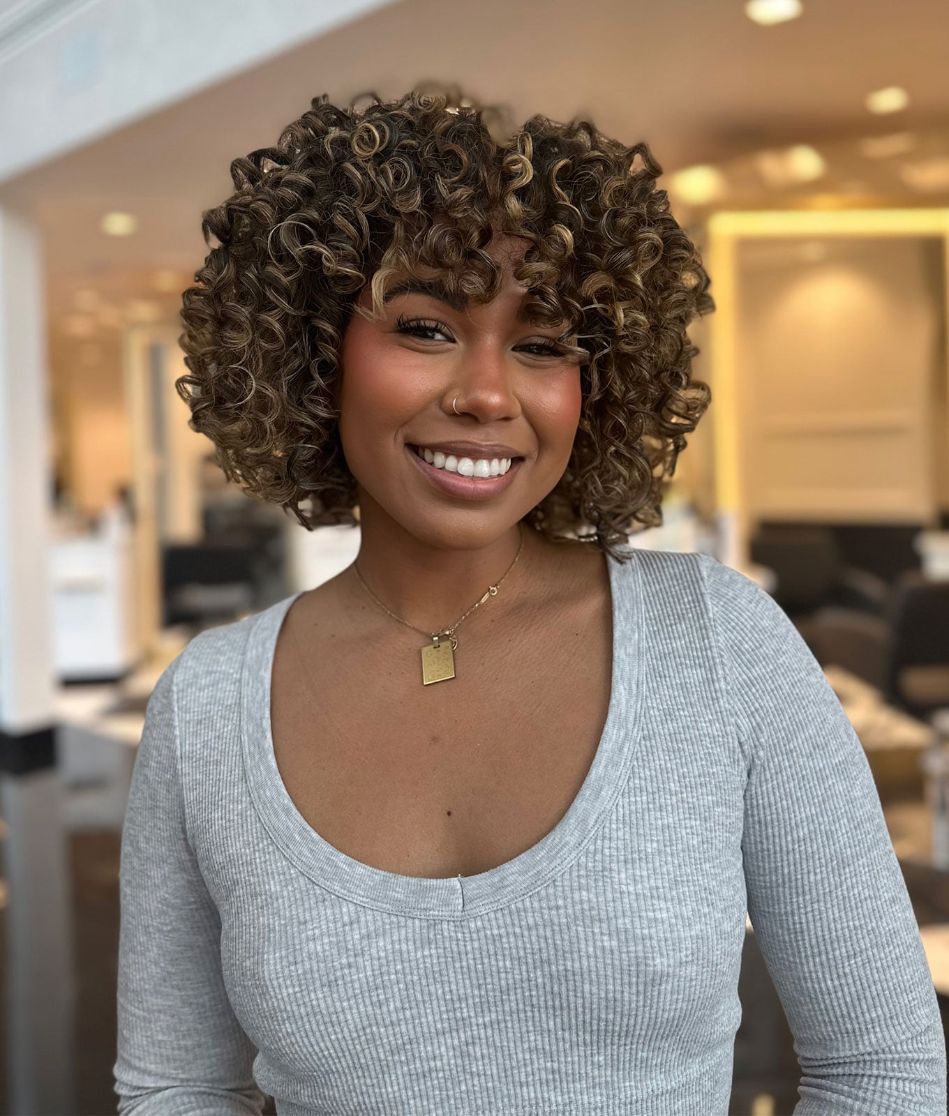 Honey Blonde Curly Bob Honey Blonde Curly Bob — Box Bob