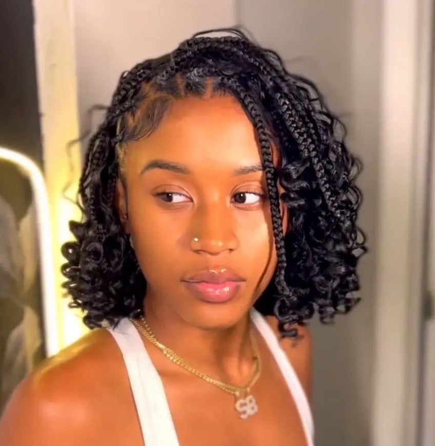 Shoulder Length Bob Braids With Loose Curls — Braids for Short Hair