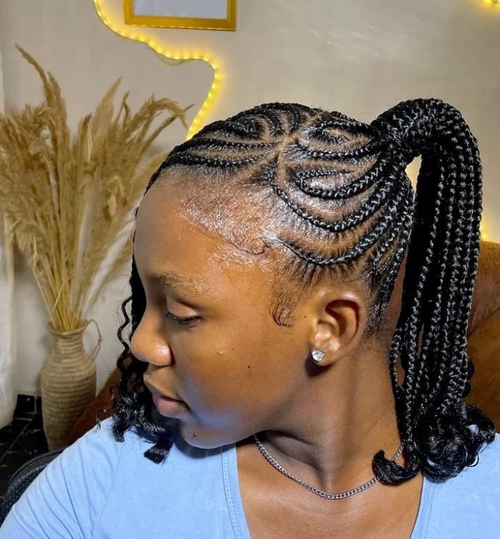 Cornrows To Mid-Back Ponytail — Braids for Short Hair