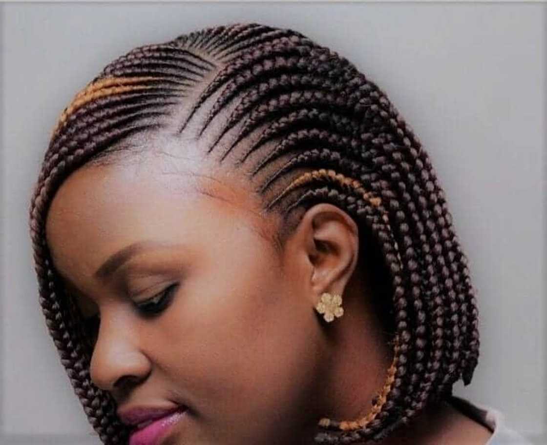 Ear Length Cornrows With Blonde Highlights — Braids for Short Hair