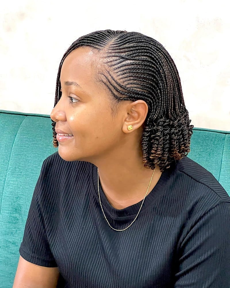 Chin Length Bob Cornrow Braids — Braids for Short Hair