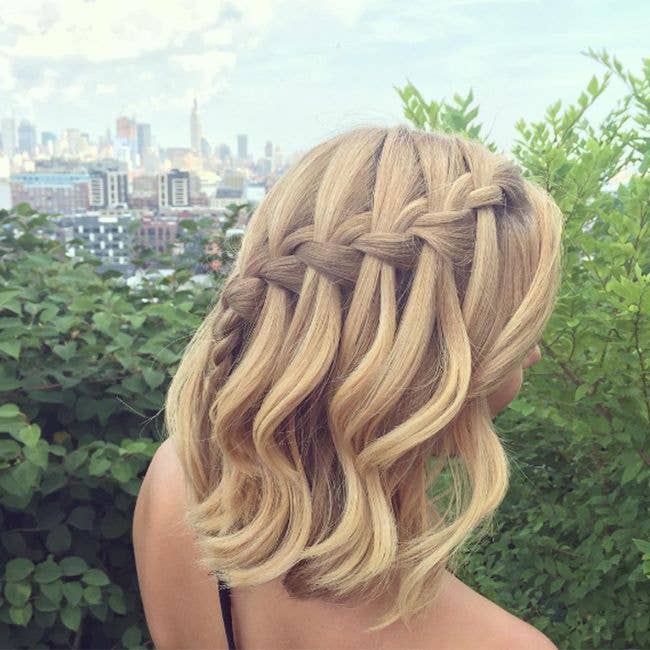 Chin Length Bob With Waterfall Braid — Braids for Short Hair