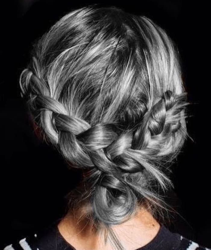 Short Cut With Circular Braid Updo — Braids for Short Hair