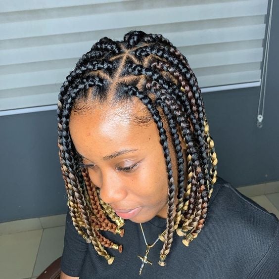 Collarbone Ombre Box Braids Bob — Braids for Short Hair