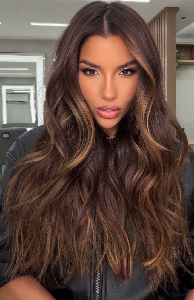 Rich Brown Base With Warm Blonde Balayage — Bronde Hair