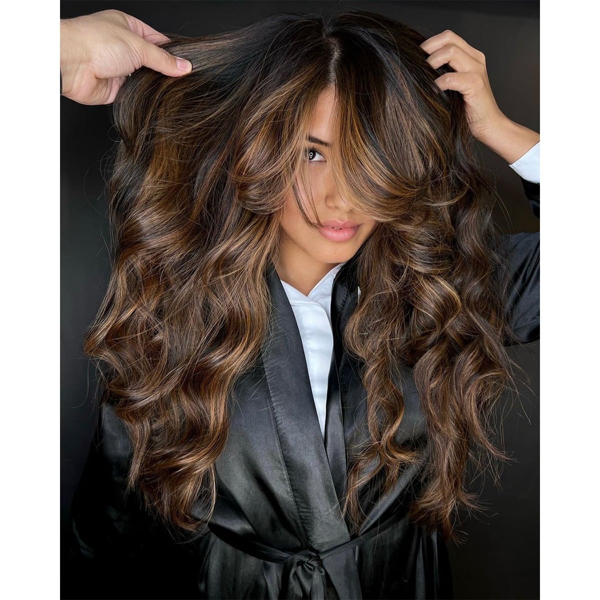 Honey Brunette Balayage Blowout Honey Brunette Balayage Blowout — Brunette Hair Colors