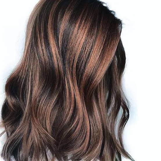 Shoulder Length With Copper Balayage Shoulder Length With Copper Balayage — Brunette Hair Colors