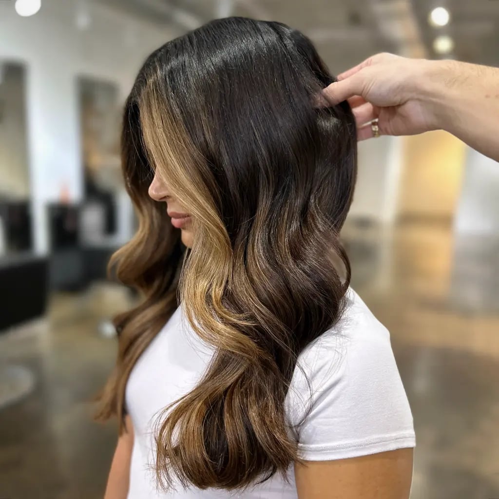 Dark Brown Lighter Brown Balayage Mid-Back Dark Brown Lighter Brown Balayage Mid-Back — Brunette Hair Trends