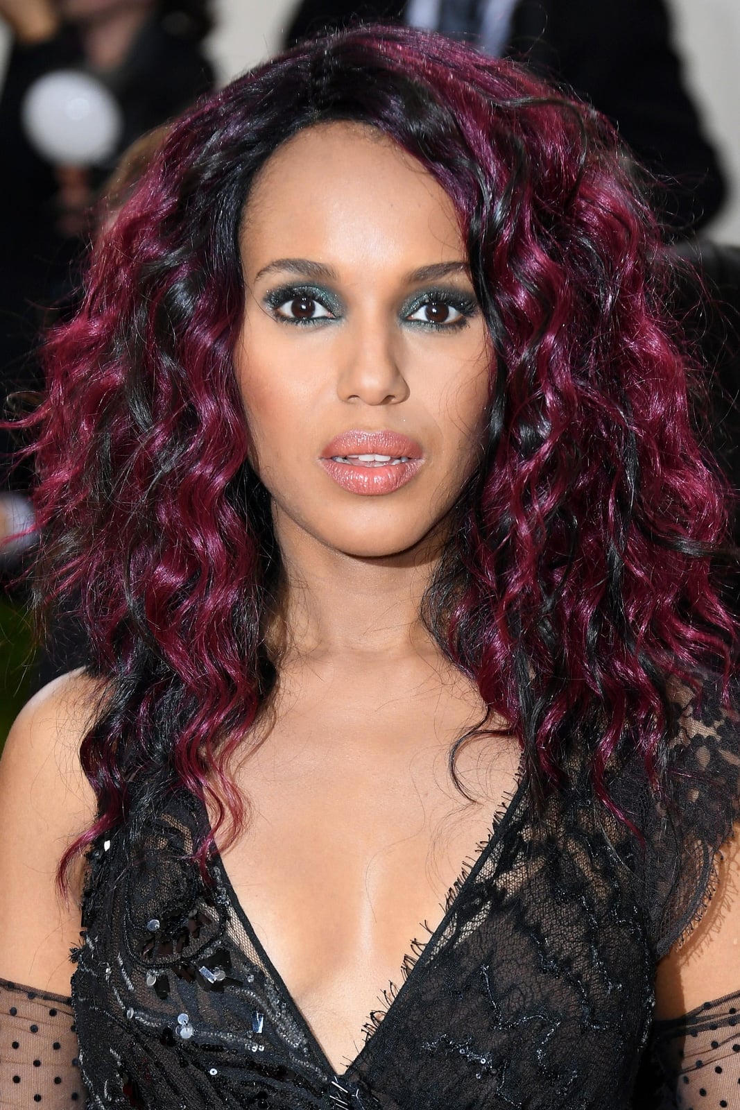 Mid-Back Wavy Hair In Deep Burgundy Mid-Back Wavy Hair In Deep Burgundy — Burgundy Hair