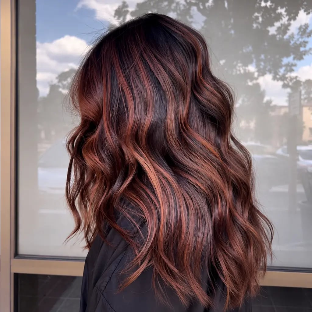 Rich Brunette With Prominent Copper Highlights — Burnished Brunette