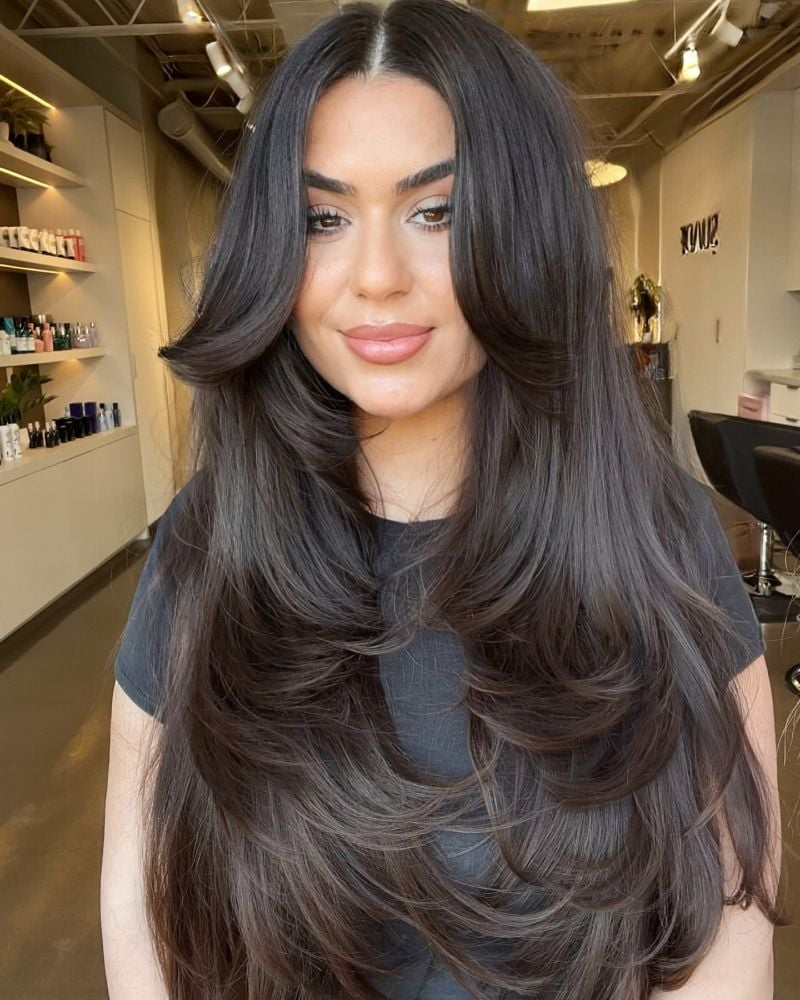 Mid-Back Butterfly With Sweeping Layers — Butterfly Haircut